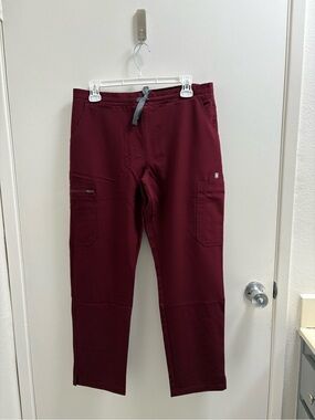 Figs - Yola Skinny Scrub Pants - Burgundy - Medium Petite
